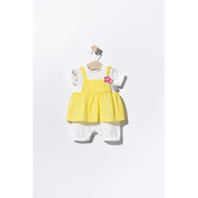 Salopeta de vara pentru bebelusi Flower, Tongs baby (Culoare: Galben, Marime: 6-9 luni) JEMtgs_2871_6