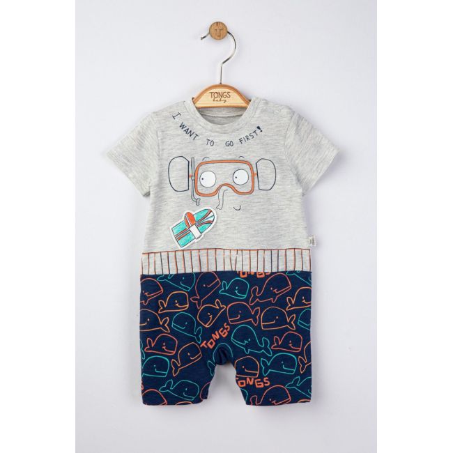 Salopeta de vara pentru bebelusi Swim, Tongs baby (Culoare: Alb, Marime: 3-6 Luni) JEMtgs_4141_5