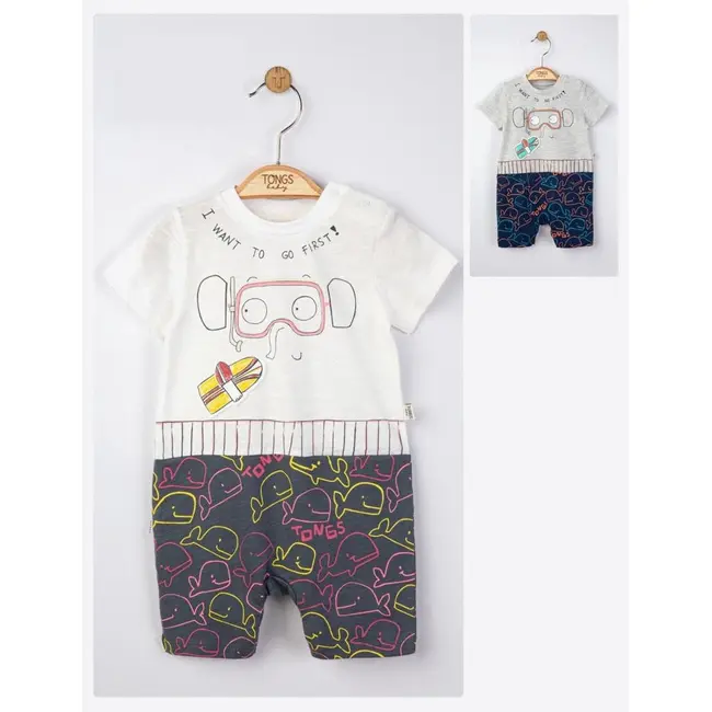 Salopeta de vara pentru bebelusi Swim, Tongs baby (Culoare: Alb, Marime: 6-9 luni) JEMtgs_4141_6