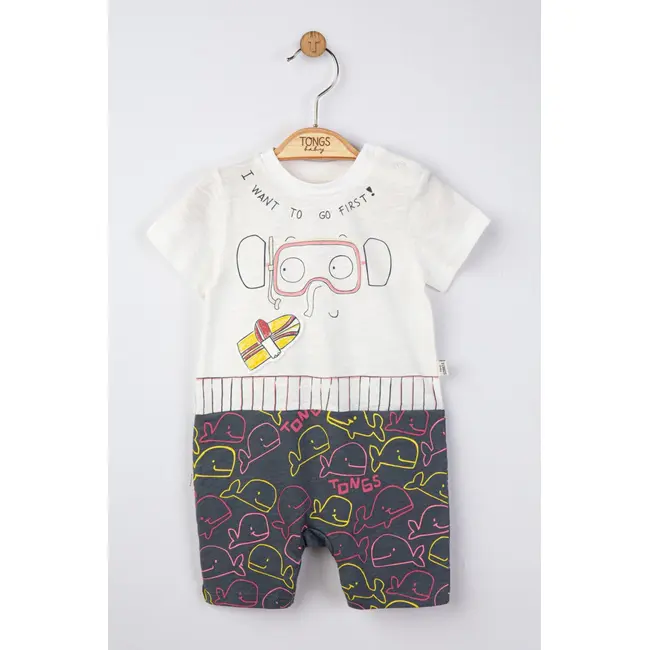 Salopeta de vara pentru bebelusi Swim, Tongs baby (Culoare: Alb, Marime: 6-9 luni) JEMtgs_4141_6