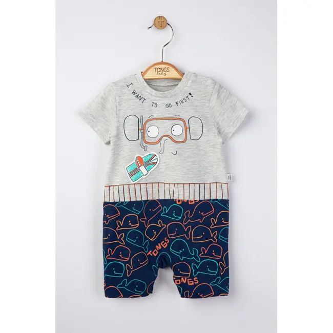 Salopeta de vara pentru bebelusi Swim, Tongs baby (Culoare: Alb, Marime: 6-9 luni) JEMtgs_4141_6