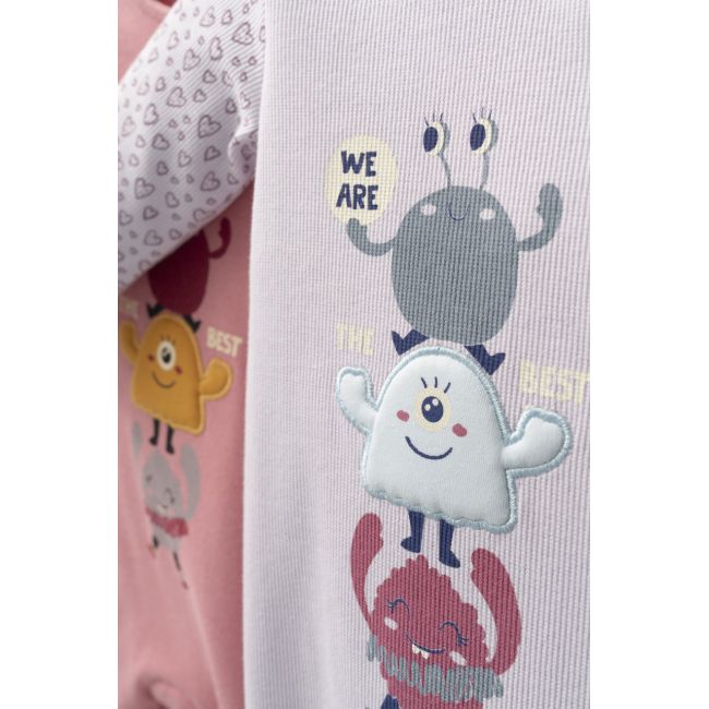Salopeta pentru bebelusi Monster, Tongs baby (Culoare: Mov, Marime: 6-9 luni) JEMtgs_4410_3