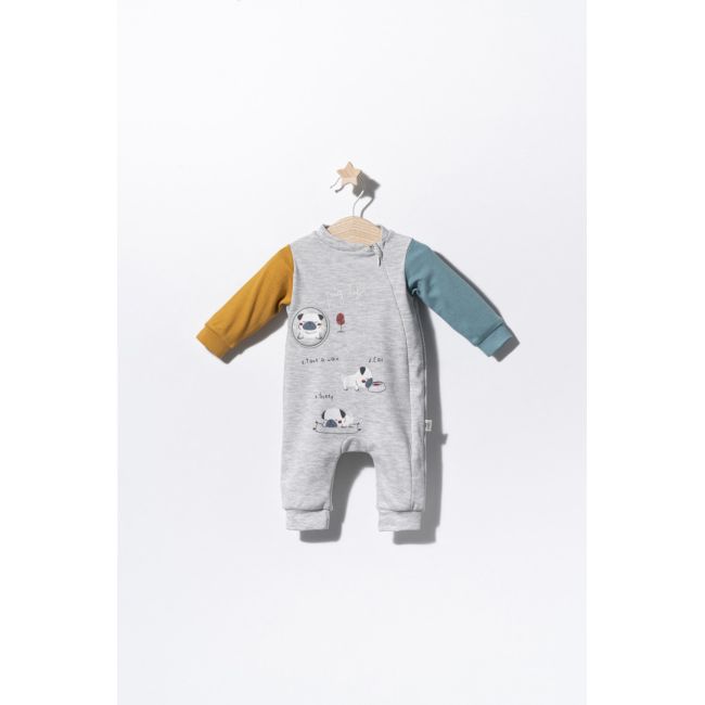Salopeta pentru bebelusi Pug, Tongs baby (Culoare: Albastru, Marime: 6-9 luni) JEMtgs_2902_3
