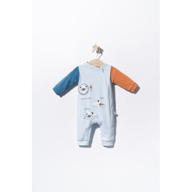 Salopeta pentru bebelusi Pug, Tongs baby (Culoare: Albastru, Marime: 6-9 luni) JEMtgs_2902_3