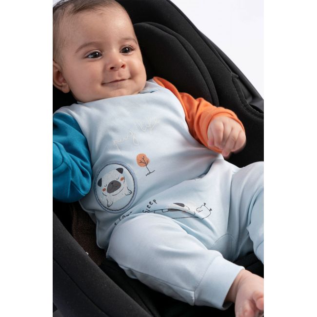 Salopeta pentru bebelusi Pug, Tongs baby (Culoare: Albastru, Marime: 6-9 luni) JEMtgs_2902_3