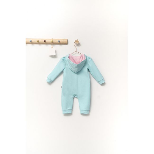 Salopeta pentru bebelusi Scufita rosie, Tongs baby (Marime: 3-6 Luni, Culoare: Turcoaz) JEMtgs_4361_2