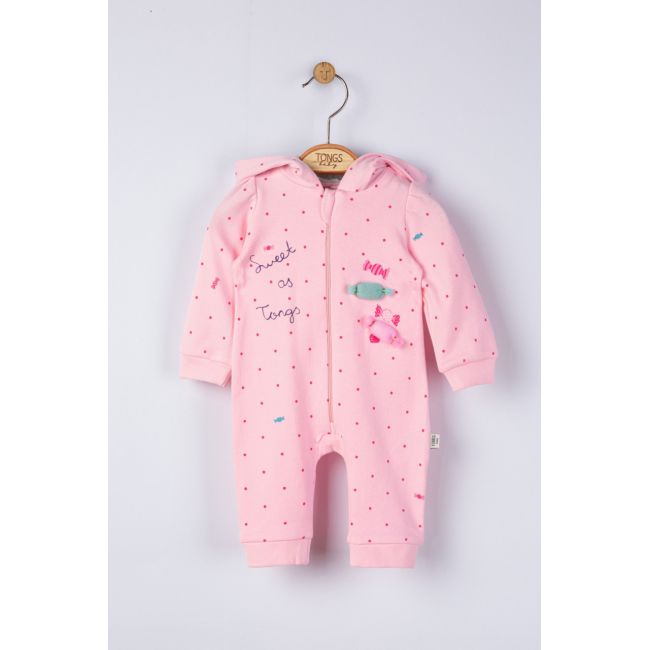 Salopeta pentru bebelusi Sweets, Tongs baby (Culoare: Somon, Marime: 6-9 luni) JEMtgs_4041_6