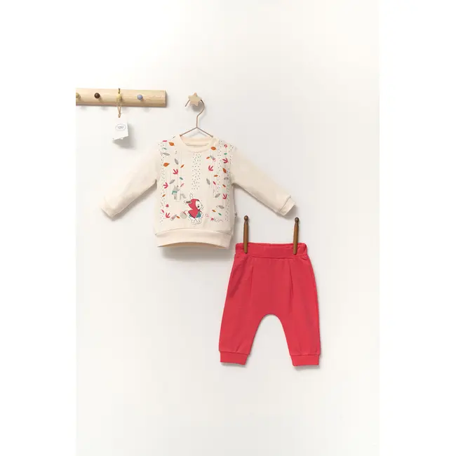 Set de 2 piese de trening Scufita rosie pentru bebelusi, Tongs baby (Culoare: Turcoaz, Marime: 6-9 luni) JEMtgs_4362_3