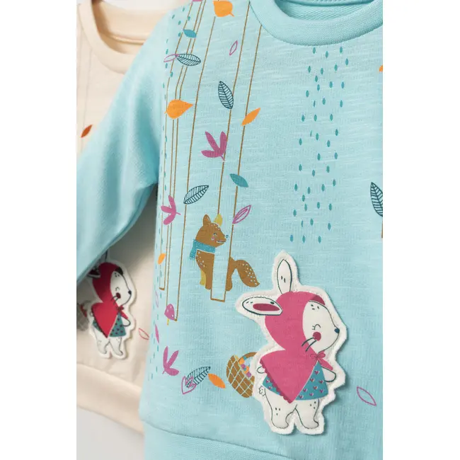 Set de 2 piese de trening Scufita rosie pentru bebelusi, Tongs baby (Marime: 18-24 Luni, Culoare: Turcoaz) JEMtgs_4362_2