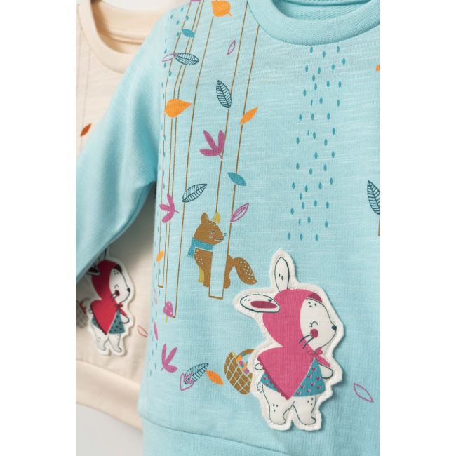 Set de 2 piese de trening Scufita rosie pentru bebelusi, Tongs baby (Marime: 6-9 luni, Culoare: Corai) JEMtgs_4362_7