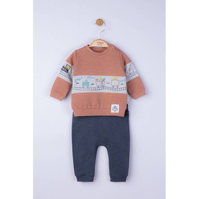 Set de trening Choo Choo pentru bebelusi, Tongs baby (Culoare: Maro, Marime: 18-24 Luni) JEMtgs_4072_2