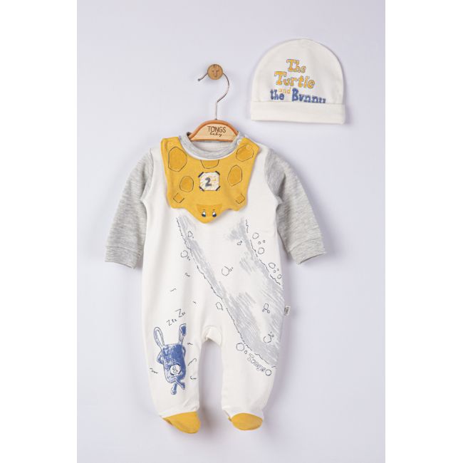 Set salopeta cu caciulita si baveta pentru bebelusi Broscuta, Tongs baby (Culoare: Verde, Marime: 6-9 luni) JEMtgs_4060_3