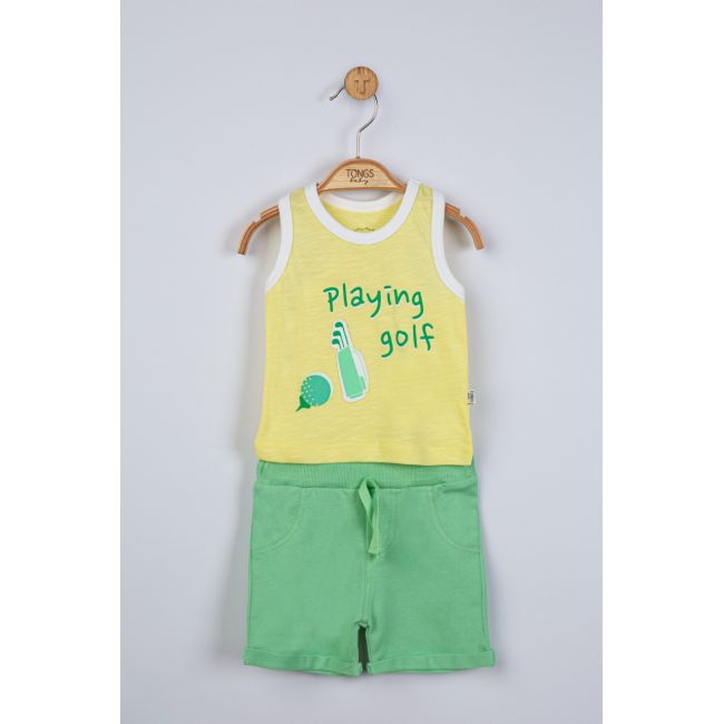 Compleu 2 piese Playing golf pentru baietei, Tongs baby (Culoare: Galben, Marime: 9-12 luni) JEMtgs_4124_9