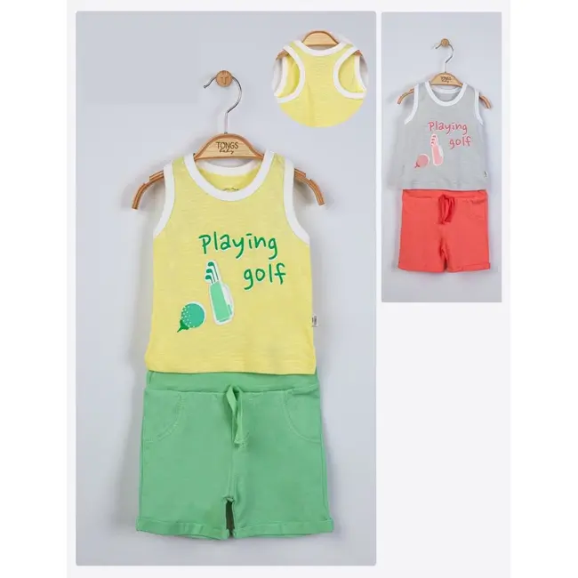 Compleu 2 piese Playing golf pentru baietei, Tongs baby (Culoare: Gri, Marime: 24-36 luni) JEMtgs_4124_5