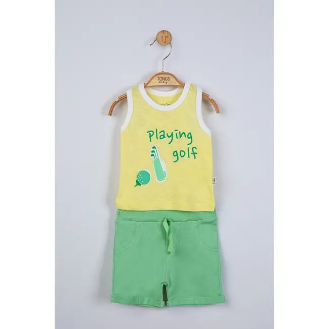 Compleu 2 piese Playing golf pentru baietei, Tongs baby (Culoare: Gri, Marime: 9-12 luni) JEMtgs_4124_4