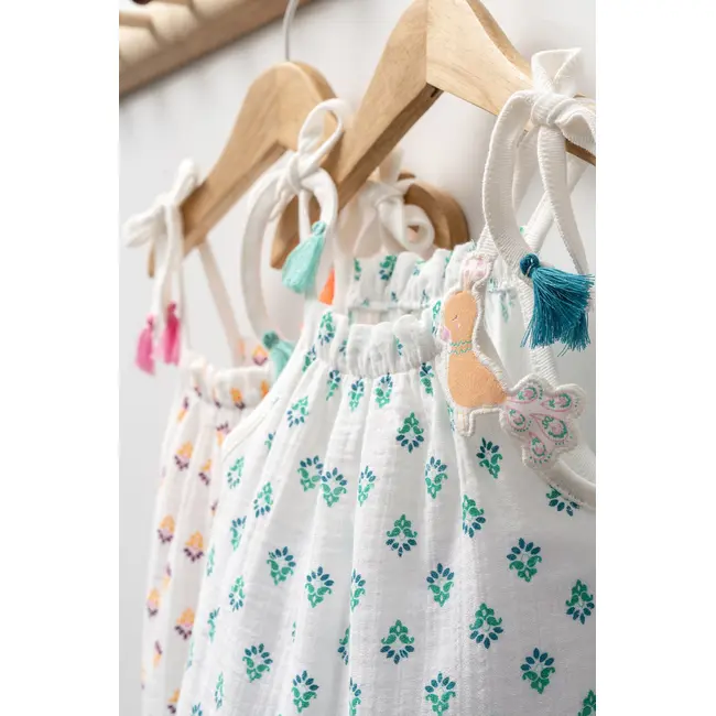 Rochita de vara din muselina pentru fetite Peacock, Tongs baby (Culoare: Verde, Marime: 9-12 luni) JEMtgs_4305_4