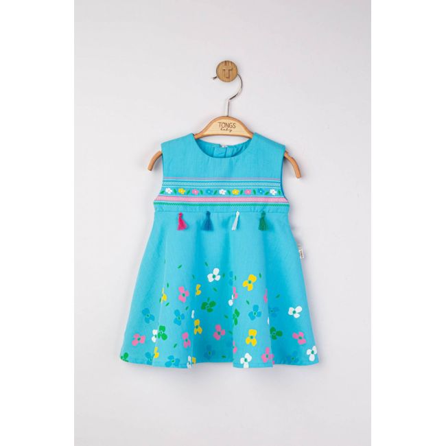 Rochita de vara pentru fetite Ciucurasi, Tongs baby (Culoare: Verde, Marime: 6-9 luni) JEMtgs_4270_8
