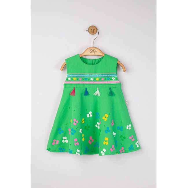Rochita de vara pentru fetite Ciucurasi, Tongs baby (Culoare: Verde, Marime: 6-9 luni) JEMtgs_4270_8