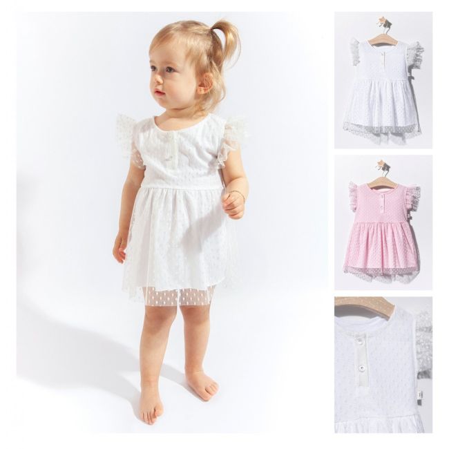 Rochita eleganta cu tulle pentru fetite, Tongs baby (Culoare: Ecru, Marime: 6-9 luni) JEMtgs_4221_8
