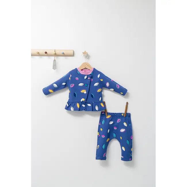 Set 2 piese cu bluzita cu volan si pantalonasi pentru fetite Colorful autum, Tongs baby (Culoare: Gri, Marime: 6-9 luni) JEMtgs_4435_8