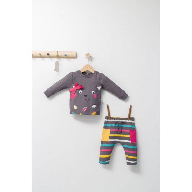 Set 2 piese cu bluzita si pantalonasi pentru fetite Colorful autum, Tongs baby (Culoare: Albastru, Marime: 6-9 luni) JEMtgs_4432_3