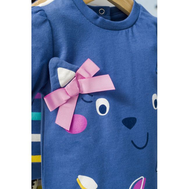 Set 2 piese cu bluzita si pantalonasi pentru fetite Colorful autum, Tongs baby (Culoare: Albastru, Marime: 6-9 luni) JEMtgs_4432_3
