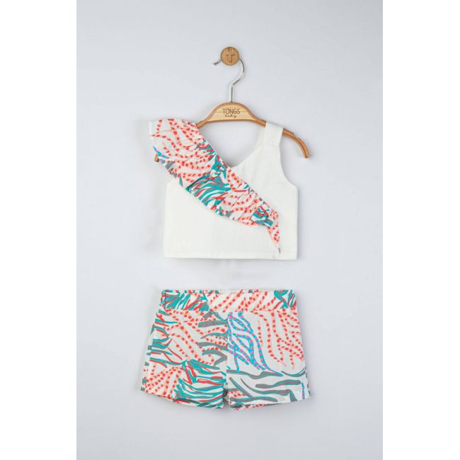 Set elegant bluzita de vara cu pantalonasi pentru fetite, Tongs baby (Culoare: Gri, Marime: 6-9 luni) JEMtgs_4290_8