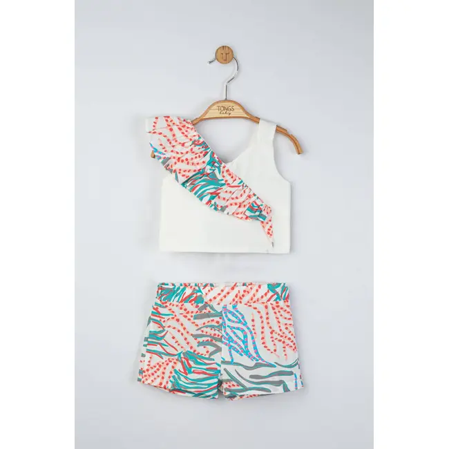 Set elegant bluzita de vara cu pantalonasi pentru fetite, Tongs baby (Culoare: Gri, Marime: 6-9 luni) JEMtgs_4290_8