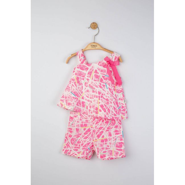 Set elegant bluzita de vara cu pantalonasi pentru fetite Mystery, Tongs baby (Culoare: Albastru, Marime: 12-18 Luni) JEMtgs_4282_1