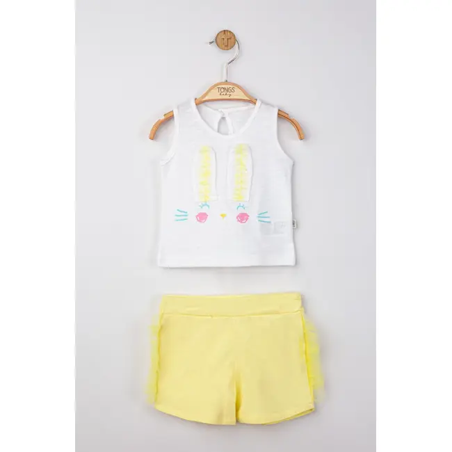 Set maiou de vara cu pantalonasi cu tulle pentru bebelusi , Tongs baby (Culoare: Galben, Marime: 6-9 luni) JEMtgs_4211_8