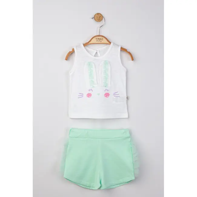 Set maiou de vara cu pantalonasi cu tulle pentru bebelusi , Tongs baby (Culoare: Galben, Marime: 6-9 luni) JEMtgs_4211_8