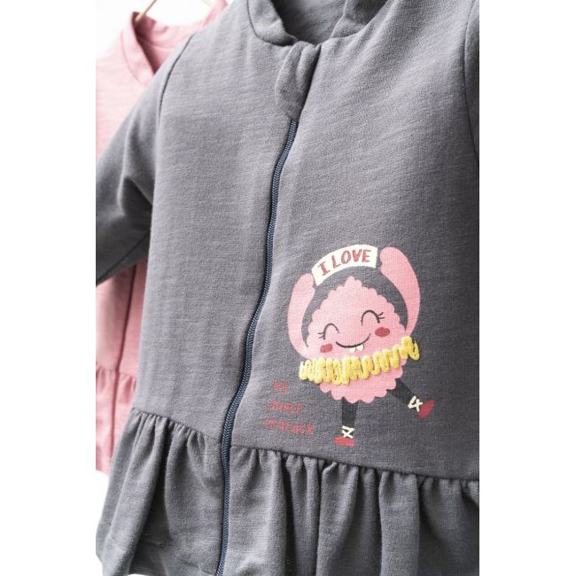 Jacheta subtire pentru copii Monster, Tongs baby (Culoare: Roz inchis, Marime: 6-9 luni) JEMtgs_4419-8