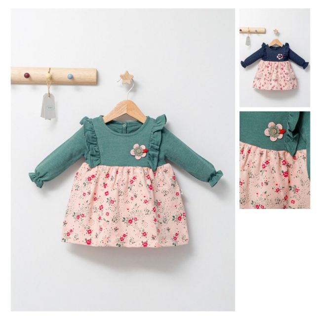 Rochita de fetita Milena, Tongs baby (Culoare: Bleumarine, Marime: 6-9 luni) JEMtgs_3819_8