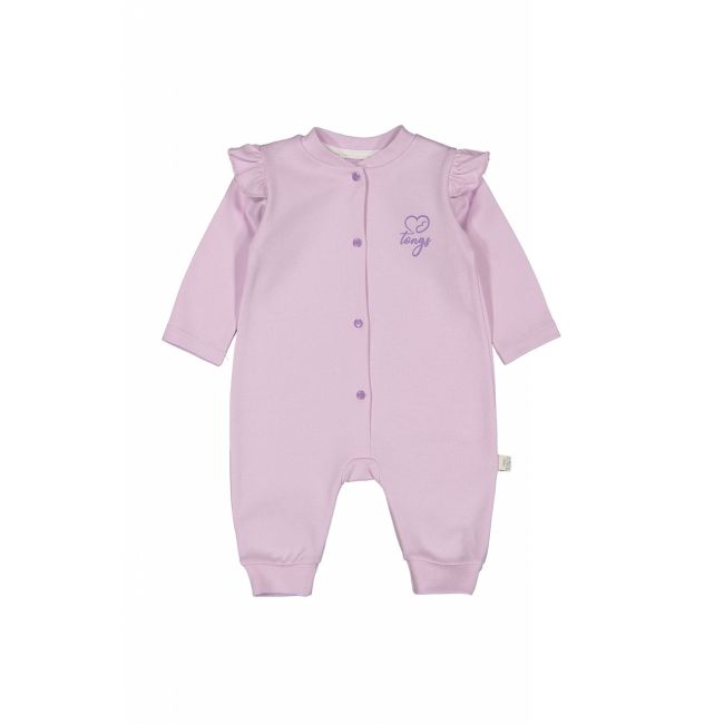 Salopeta cu maneca lunga si volanas nou nascut LILA, Tongs baby (Marime: 0-3 Luni) JEMtgs_3628lila_1
