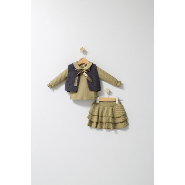 Set 3 piese: fustita, bluzita si vestuta eleganta pentru bebelusi Fun Penguin, Tongs baby (Culoare: Gri, Marime: 18-24 Luni) JEMtgs_4562-3
