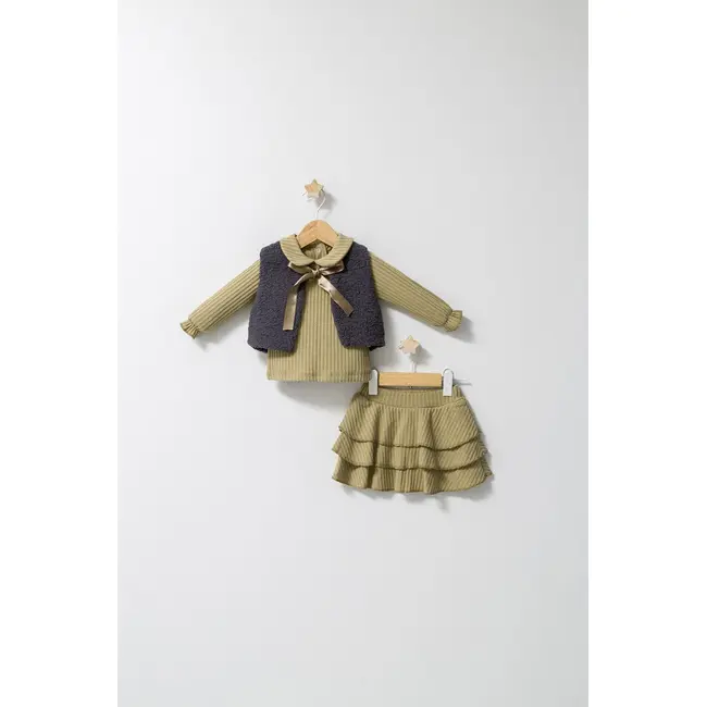 Set 3 piese: fustita, bluzita si vestuta eleganta pentru bebelusi Fun Penguin, Tongs baby (Culoare: Gri, Marime: 9-12 luni) JEMtgs_4562-7