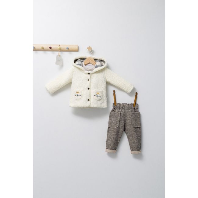 Set 3 piese: pantaloni, bluzita si hainuta pentru bebelusi KING, Tongs baby (Culoare: Verde, Marime: 6-9 luni) JEMtgs_4476_6