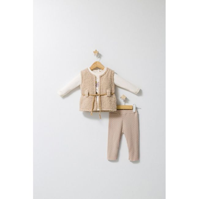Set 3 piese: pantaloni, bluzita si vestuta eleganta pentru bebelusi Fun Penguin, Tongs baby (Culoare: Gri, Marime: 6-9 luni) JEMtgs_4565-5