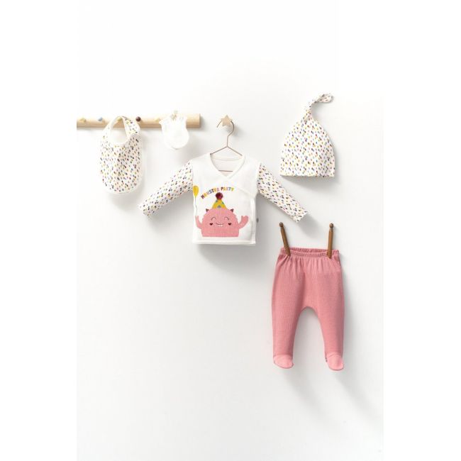 Set de 5 piese pentru nou nascut fetite Monster, Tongs baby (Culoare: Mov) JEMtgs_4415-1