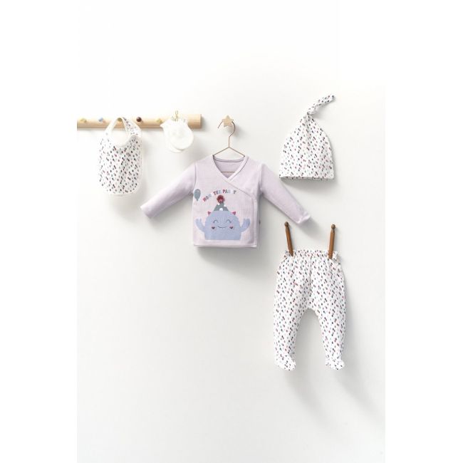 Set de 5 piese pentru nou nascut fetite Monster, Tongs baby (Culoare: Mov) JEMtgs_4415-1