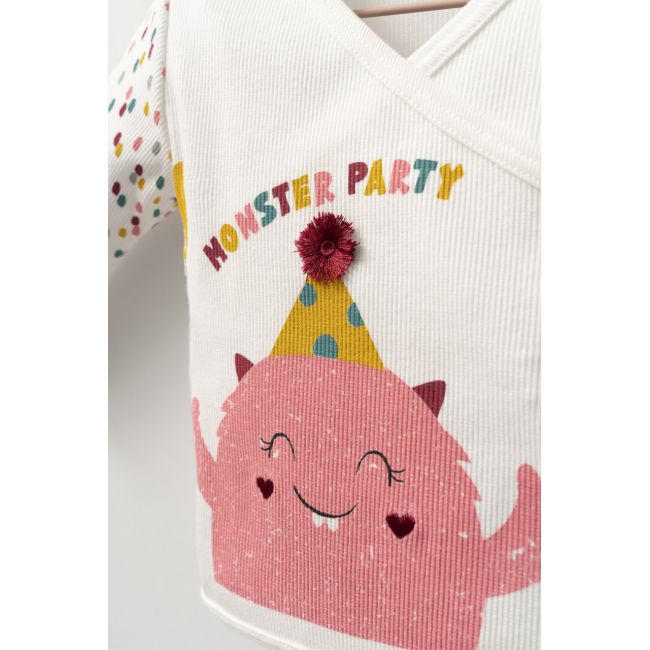 Set de 5 piese pentru nou nascut fetite Monster, Tongs baby (Culoare: Mov) JEMtgs_4415-1
