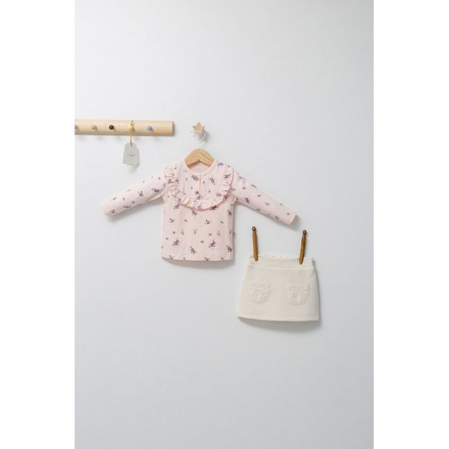 Set elegant cu fustita si bluzita pentru bebelusi Paris Love, Tongs baby (Culoare: Somon, Marime: 24-36 luni) JEMtgs_4461-9