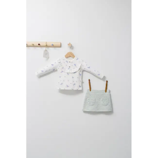 Set elegant cu fustita si bluzita pentru bebelusi Paris Love, Tongs baby (Marime: 18-24 Luni, Culoare: Ecru) JEMtgs_4461-4