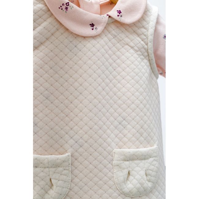 Set elegant cu sarafan si body pentru bebelusi Paris Love, Tongs baby (Marime: 18-24 Luni, Culoare: Somon) JEMtgs_4468-3