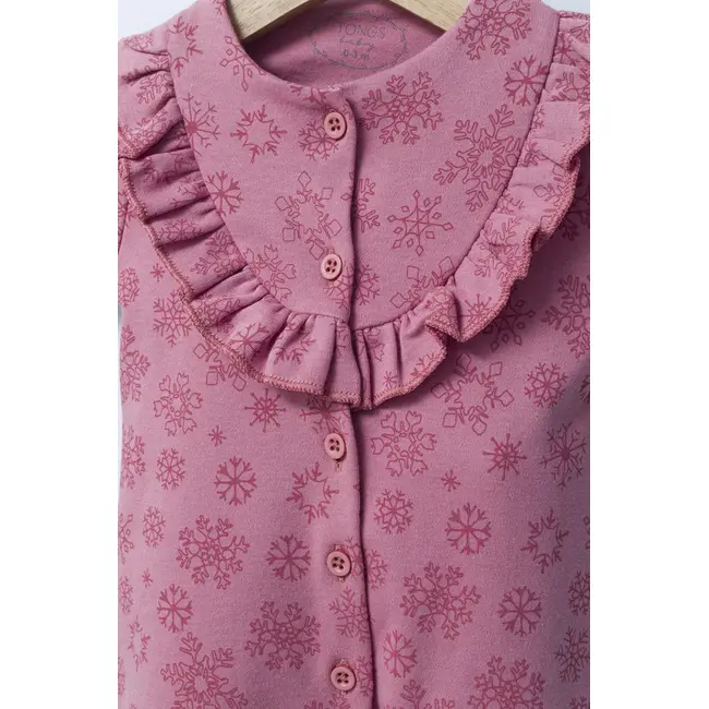 Set salopeta cu caciulita cu volanas pentru bebelusi Ballon, Tongs baby (Culoare: Mov, Marime: 6-9 luni) JEMtgs_4480-3