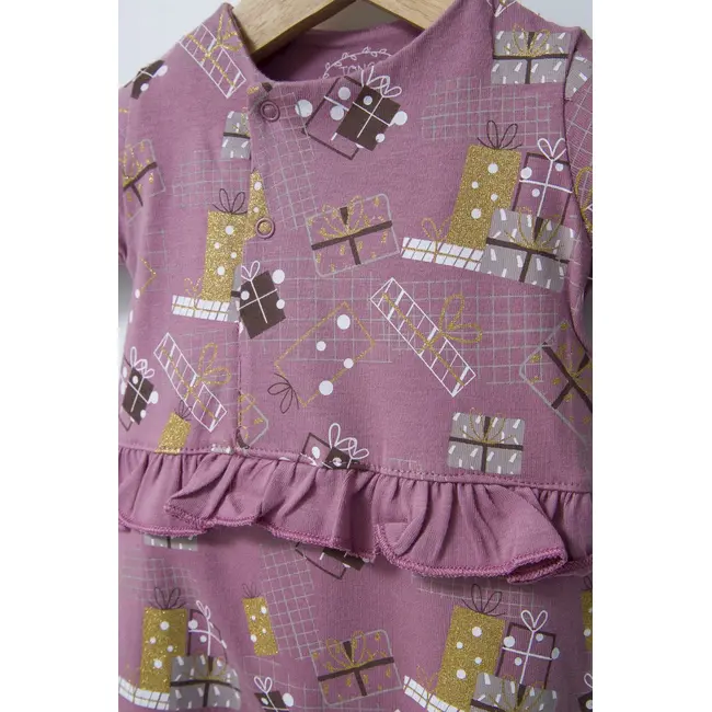 Set salopeta cu caciulita cu volanas pentru bebelusi Fun Penguin, Tongs baby (Culoare: Gri, Marime: 3-6 Luni) JEMtgs_4560-3