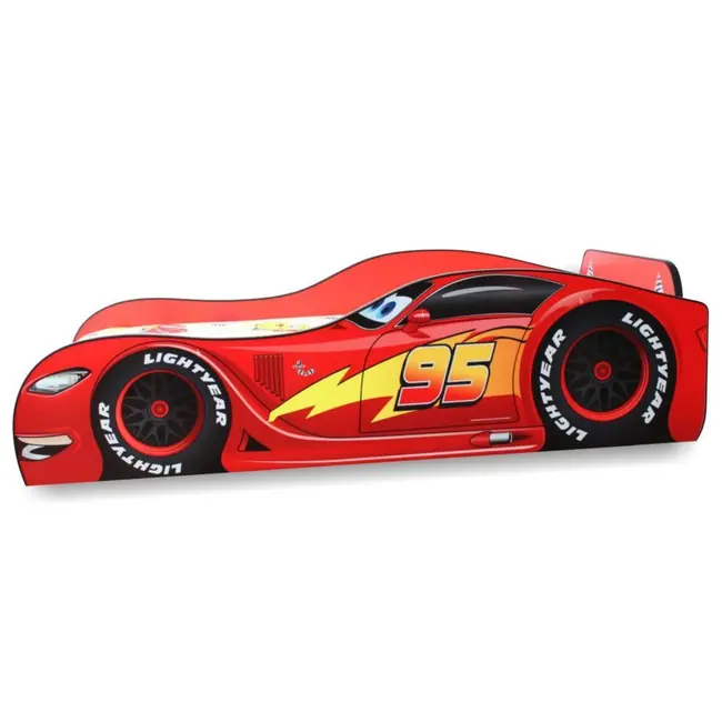 Pat masina Fulger Speed pentru baieti 2-8 ani cu Saltea cu lana SafeNest 140x70x6 cm PC-P-MK-SPD-70