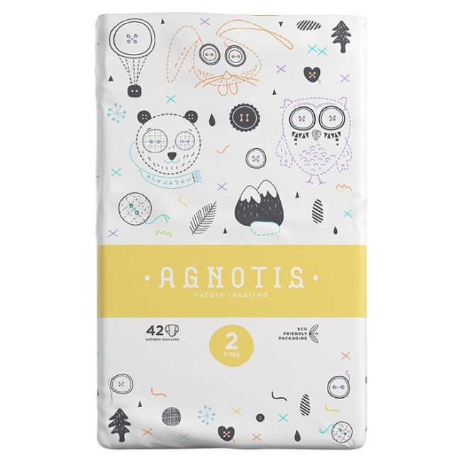 Scutece hipoalergenice Agnotis, marimea nr. 2, 3-6 kg, 42 bucati JEMagn_nr2