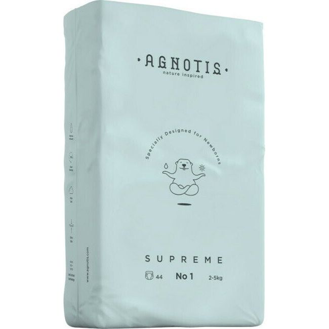 Scutece hipoalergenice Supreme Agnotis, marimea nr.1, 2-5 kg, 44 bucati JEMagn_nr1