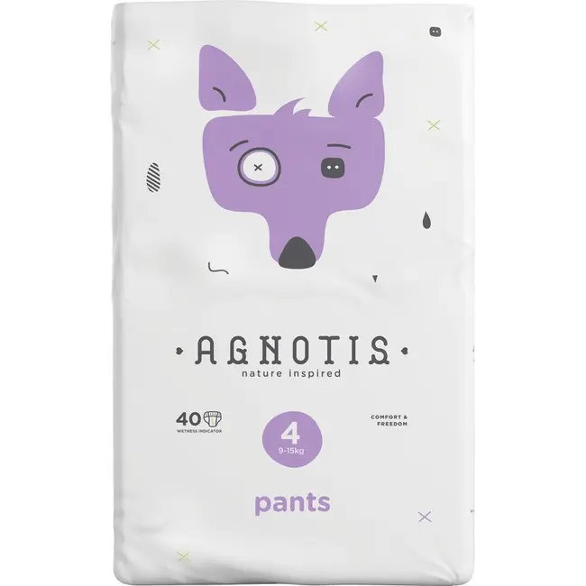 Scutece tip chilotel hipoalergenice Agnotis pants, marimea nr. 4, 9-15 kg, 40 bucati JEMagn_pantsnr4